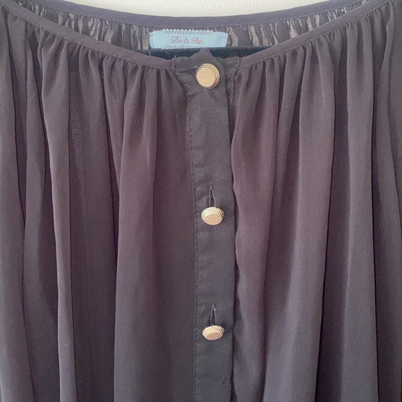 Sheer Black Flowy Top, sheer black Blouse, Do & Be - Picture 2 of 4